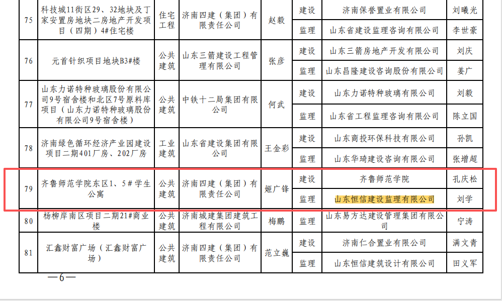 2025年度山东省优质结构质量评价公示名单截图3