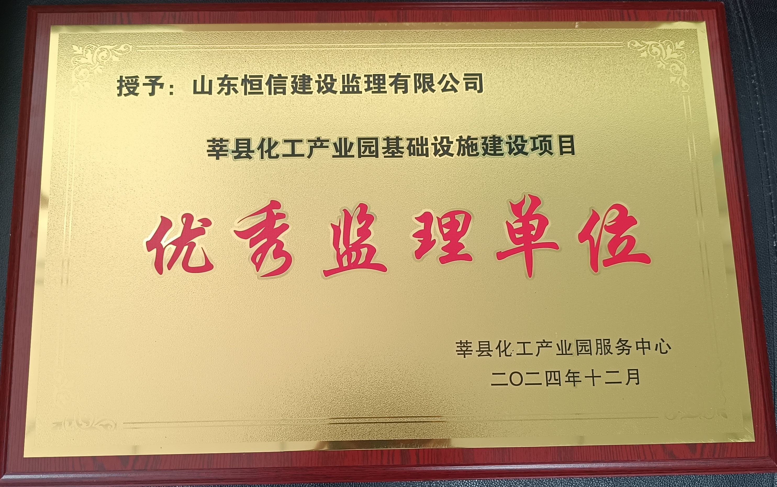 2024年优秀监理单位（莘县化工产业园基础设施建设项目）2024